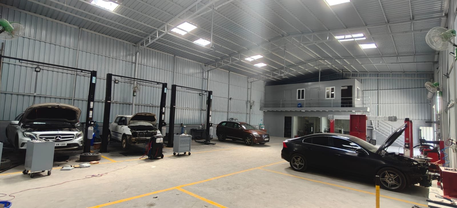 Car service area at Torque Experts garage, Madhapur